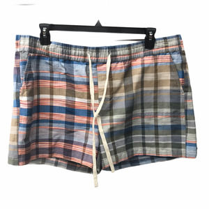 Caslon Pastel Plaid Cotton Drawstring Shorts XXL